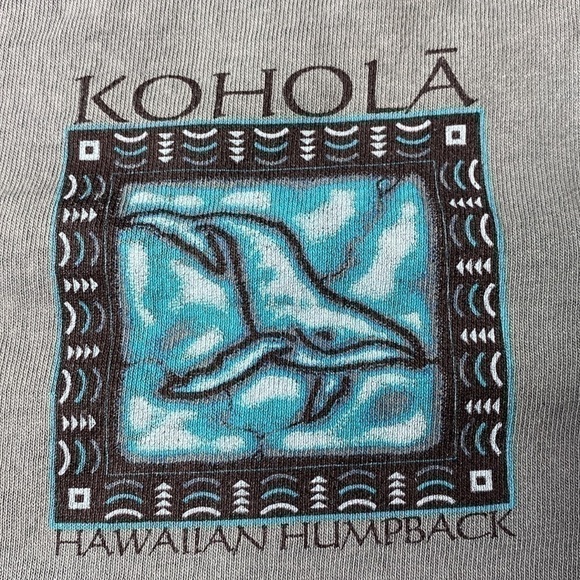 Vintage Anvil Kohola Hawaiian Humpback Whale Tshirt Size Large - Picture 3 of 7